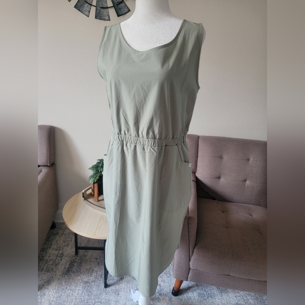 Ascend Stretch Woven Dress for Ladies - Seagrass Outdoor Dress - PSmall.. - Picture 4 of 16